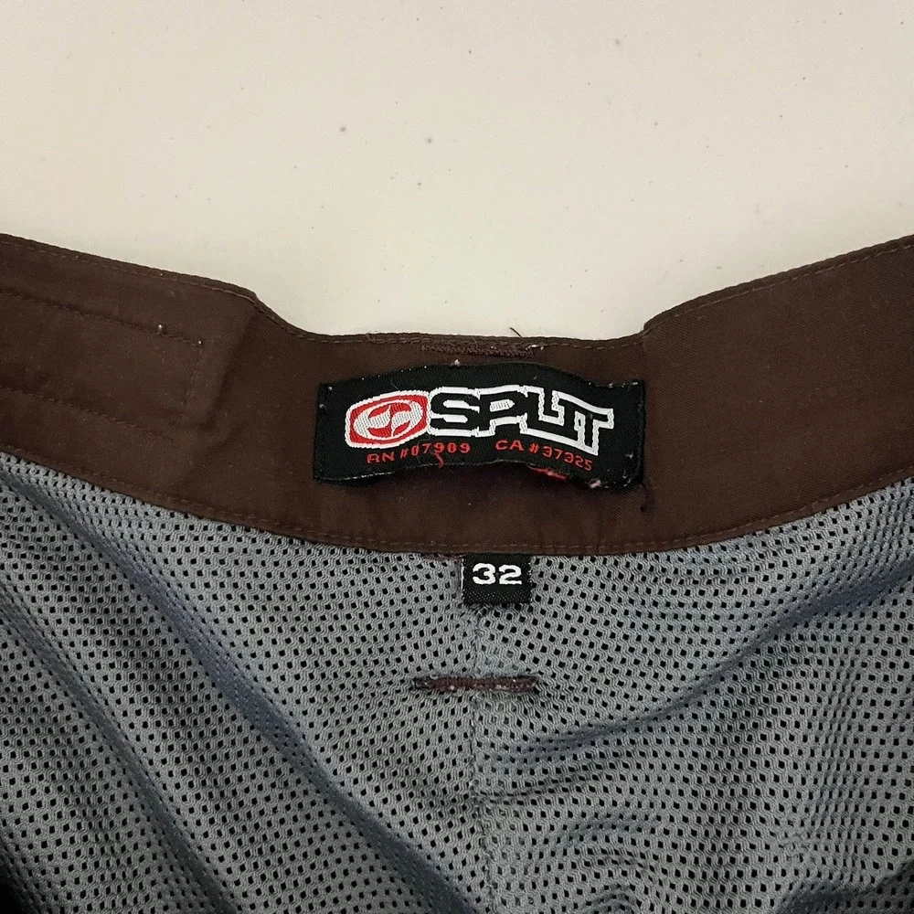 Split‎ Mens Cargo Shorts Brown Mesh Lined Skateboarding Streetwear Size 32